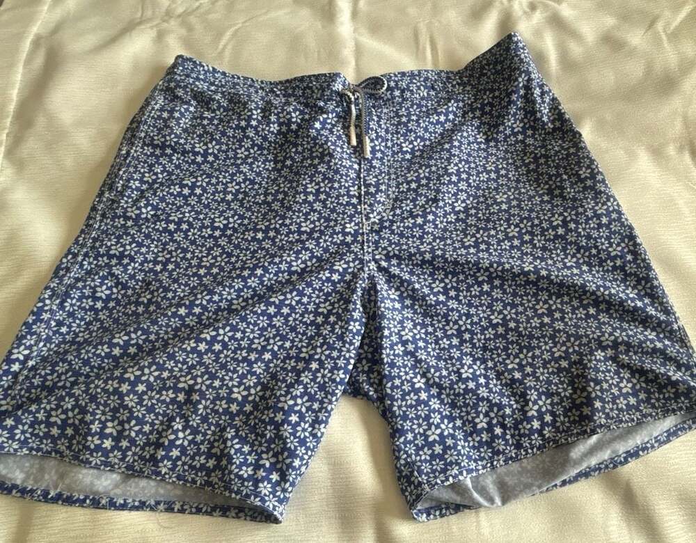 Johnnie-O Blue Floral Print Swim Shorts